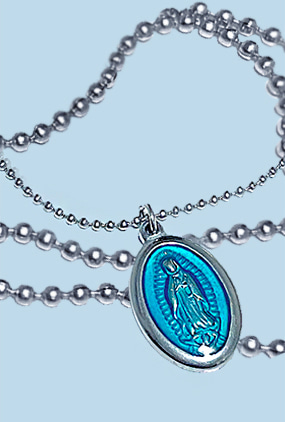 Blue maria coin necklace (써지컬스틸)