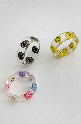 Smile clear ring (4 color)