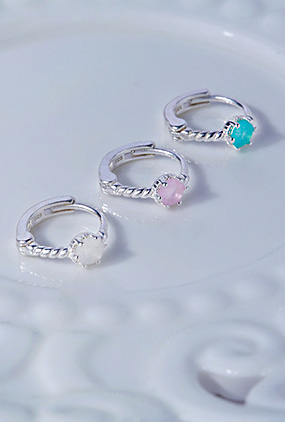 [Silver 925] Opal ring piercing (핑크,민트,화이트)