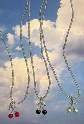 Cherry🍒 beed choker necklace(블랙,핑크,화이트)