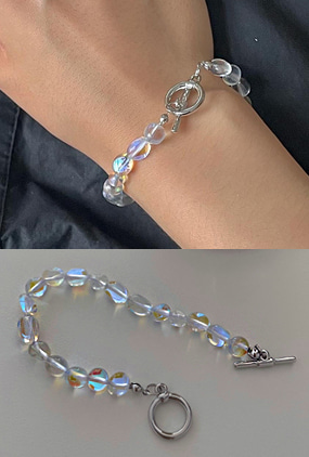 Crystal toggle bracelet (천연석)