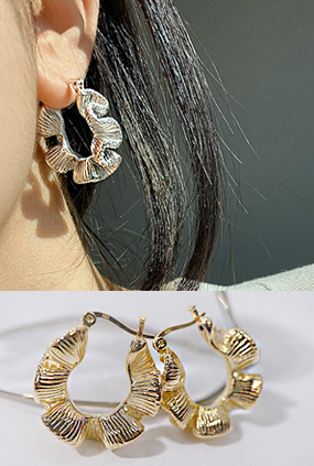 [Silver 925] Lace hoop earring (골드, 실버)