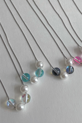 Pearl mix moonstone necklace (천연석)