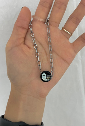 (써지컬스틸) Yin yang chain necklace