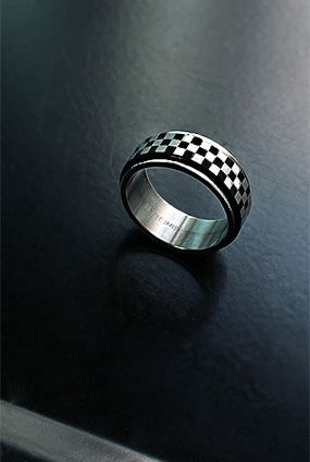 (써지컬스틸) Checker-board ring