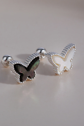 [Silver 925] Nacre- butterfly piercing