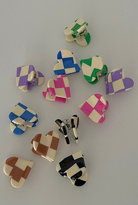 Chess♡ heart hair clip (6 color)