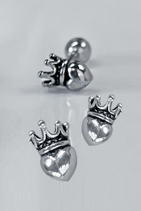 Crown heart piercing