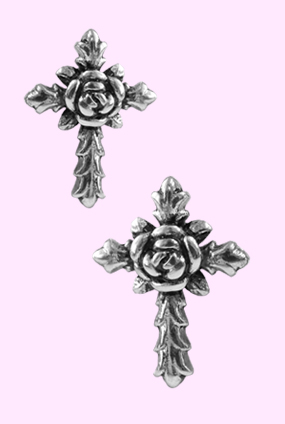 Bold rose cross piercing