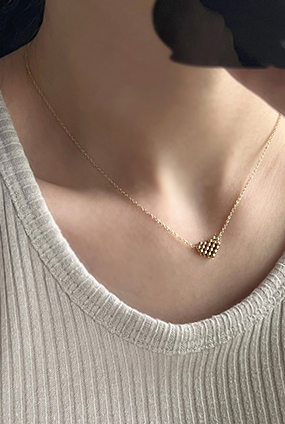 Heart dot necklace (골드,실버)(써지컬스틸)