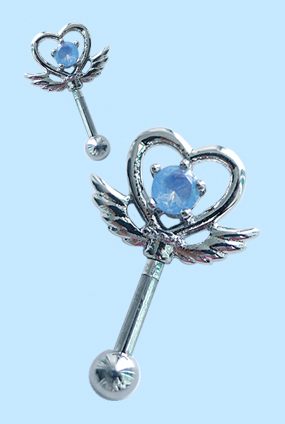 Blue heart wing ♡helix piercing
