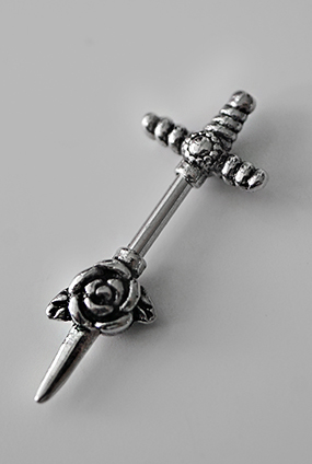 Rose sword helix piercing