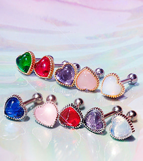 ♥누적 700개 판매 돌파♥ Heart opal piercing(5 color)
