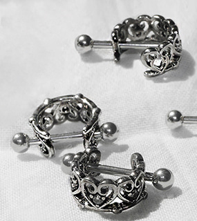 ♥누적 200개 판매 돌파♥ Antique Heart ♥ half-ring piercing