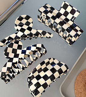 Chess check hair clip (4 type)