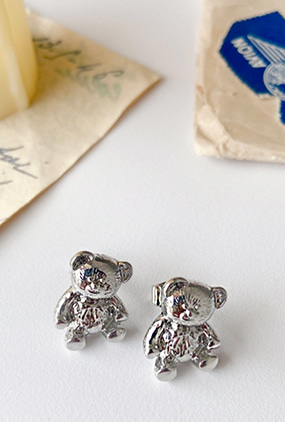 Vintage bear earring (골드,실버)