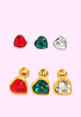 ♥누적 600개 판매 돌파♥ Heart ♥ Crystal piercing (3 color)