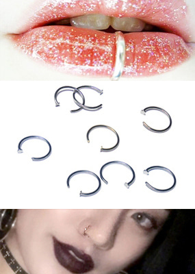 ♥누적 7000개 판매 돌파♥ Simple Ring pierce cuff (코 &amp; 입술용)(피어스 &amp; 커프 겸용 상품)(surgical steel)