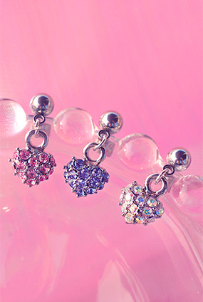 Plump heart piercing (바이올렛, 레인보우, 핑크)