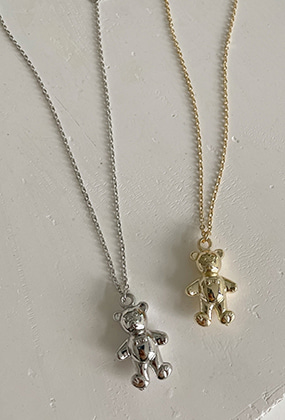 Teddy bear necklace (골드,실버)