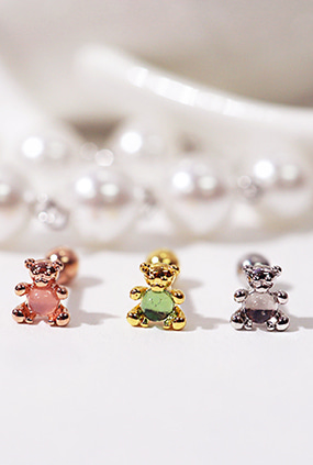 Teddy bear opal piercing (3 color)